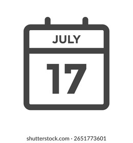 17 de julho Dia do Calendário ou Data do Calendário para Prazo Final ou Compromisso