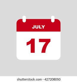 JULY 17 calendar Icon.