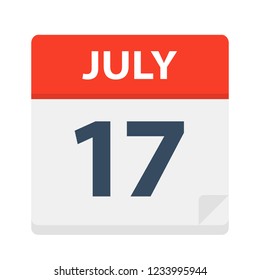 July 17 - Calendar Icon - Vector Illustration