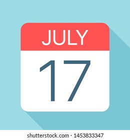 July 17 - Calendar Icon - Vector Illustration