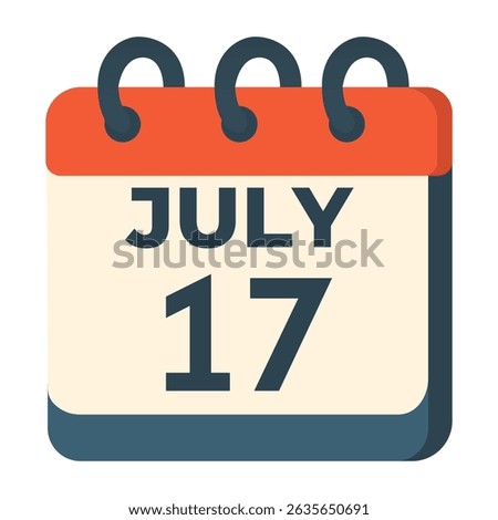 July 17 calendar vector on white background
Vector calendar with date