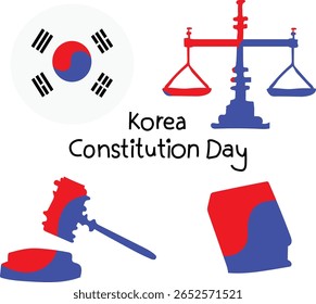 17 de julho é a ilustração do vetor da Constituição da República da Coreia. Bom para banner, cartaz, cartão de mensagem, cartão de festa, convite, modelo, publicidade, campanha e mídia social.
