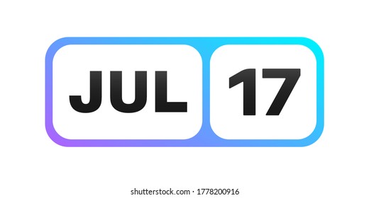 July 17th date on a single day calendar page.