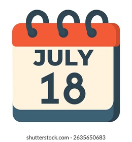 July 18 calendar vector on white background
Vector calendar with date