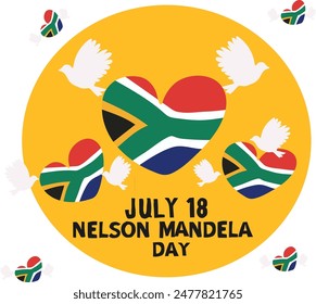 july 18 is nelson mandela international day vector illustration. 
Good for banner, poster, greeting card, party card, invitation, template, advertising, campaign, and social media. 

