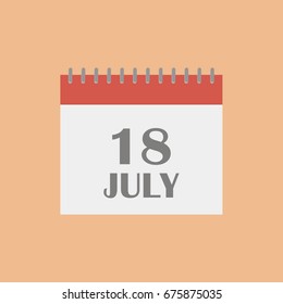 July 18.Calendar icon.
