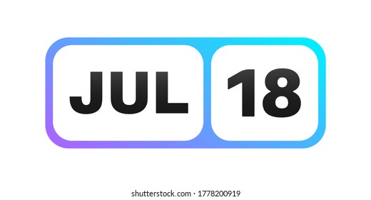 July 18th date on a single day calendar page.