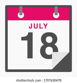 Icono plano del 18 de julio aislado en fondo blanco. Ilustración del vector