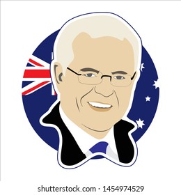 July 19, 2019 : A Vector Illustration Prime Minister Australia Scott Morrison