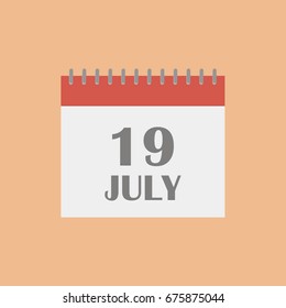 July 19.Calendar icon.