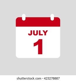 JULY 1,calendar icon.