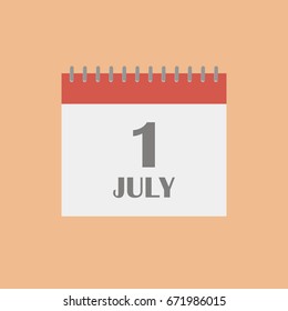 July 1.Calendar icon.