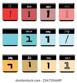 July 1st Calendar Designs: Twelve Variations