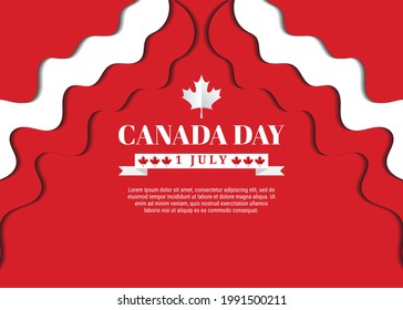 JULY 1st. Canada day background with maple leaf design