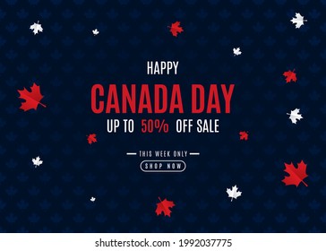 JULY 1st. Canada day background sales promotion advertising banner template design