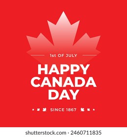 July 1st. Canada day background advertising banner template design. Maple leaf, red and white. Canada victory day. Canada day banner or header background. First of July National Holiday Greeting card