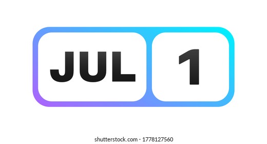 July 1st date on a single day calendar page.