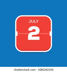July 2 Calendar Flat Icon