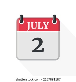 July 2. Calendar on white background.