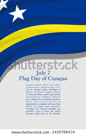 July 2, Curaçao flag day vector illustration. Suitable for greeting card, poster and banner.