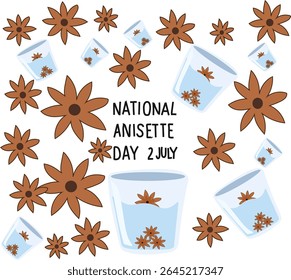 july 2 is National Anisette Day Vector illustration.
Good for banner, poster, greeting card, party card, invitation, template, advertising, campaign, and social media. 

