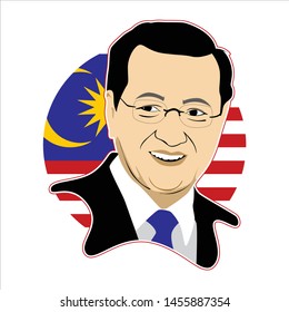 July 20, 2019 : A Vector Illustration Prime Minister Malaysia Mahathir Mohamad