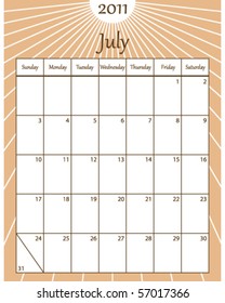 July 2011 Calendar