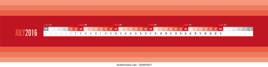 July 2016 Calendar