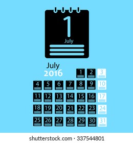 July 2016 Calendar