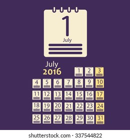 July 2016 Calendar