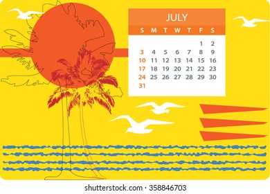July 2016 calendar