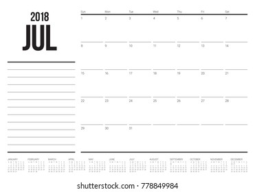 Simple Calendar Template 2017 2018 2019 Stock Vector (Royalty Free ...