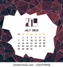 July 2019 Calendar Template