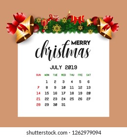 July 2019 Calendar Template
