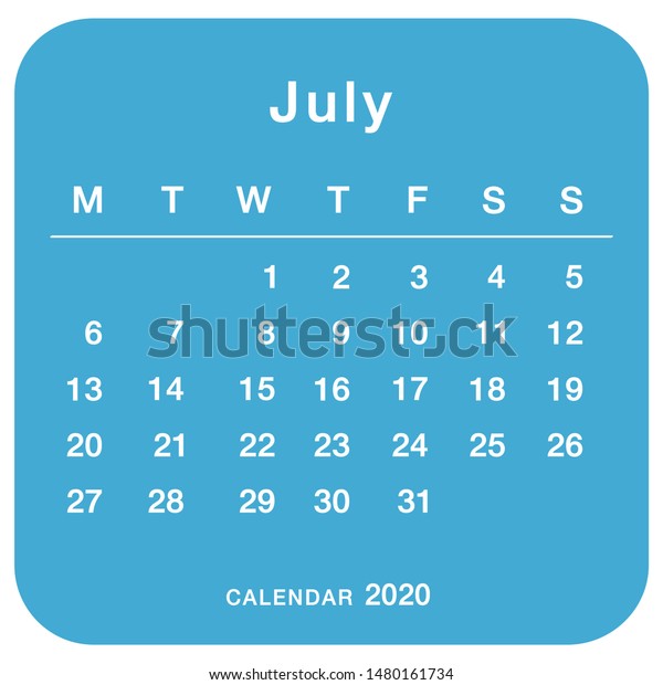 July Planning Calendar Simple July Stock Vector Royalty Free