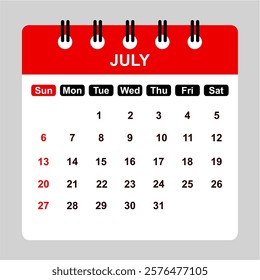 July 2025 Calendar Printable Monthly Planner