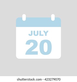 JULY 20,calendar icon.