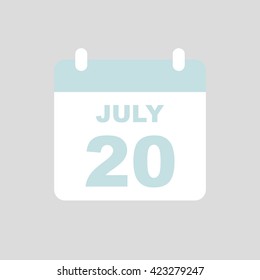 JULY 20,calendar icon.