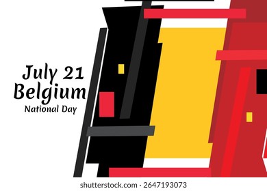21 de julho, Dia Nacional da Bélgica. Feliz Dia Nacional da Bélgica Ilustração Vetorial. Adequado para cartão, cartaz e banner.