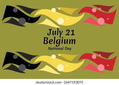 July 21, Belgium National Day. Happy Belgium National Day  Vector Illustration. Suitable for greeting card, poster and banner.