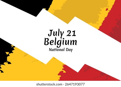 21 de julho, Dia Nacional da Bélgica. Feliz Dia Nacional da Bélgica Ilustração Vetorial. Adequado para cartão, cartaz e banner.