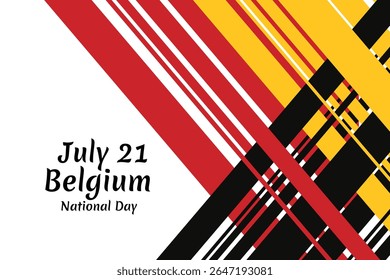 21 de julho, Dia Nacional da Bélgica. Feliz Dia Nacional da Bélgica Ilustração Vetorial. Adequado para cartão, cartaz e banner.