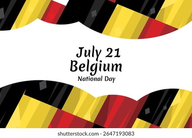 21 de julho, Dia Nacional da Bélgica. Feliz Dia Nacional da Bélgica Ilustração Vetorial. Adequado para cartão, cartaz e banner.
