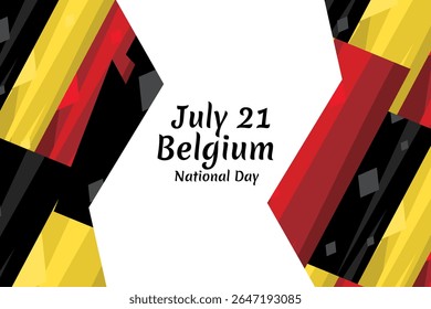 21 de julho, Dia Nacional da Bélgica. Feliz Dia Nacional da Bélgica Ilustração Vetorial. Adequado para cartão, cartaz e banner.