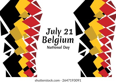 21 de julho, Dia Nacional da Bélgica. Feliz Dia Nacional da Bélgica Ilustração Vetorial. Adequado para cartão, cartaz e banner.
