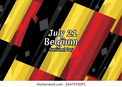 21 de julho, Dia Nacional da Bélgica. Feliz Dia Nacional da Bélgica Ilustração Vetorial. Adequado para cartão, cartaz e banner.