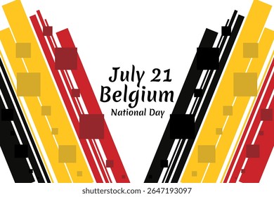 21 de julho, Dia Nacional da Bélgica. Feliz Dia Nacional da Bélgica Ilustração Vetorial. Adequado para cartão, cartaz e banner.