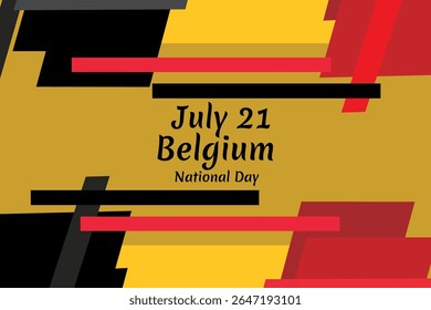 21 de julho, Dia Nacional da Bélgica. Feliz Dia Nacional da Bélgica Ilustração Vetorial. Adequado para cartão, cartaz e banner.