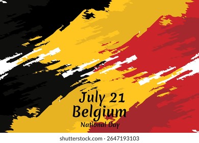 21 de julho, Dia Nacional da Bélgica. Feliz Dia Nacional da Bélgica Ilustração Vetorial. Adequado para cartão, cartaz e banner.