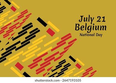 21 de julho, Dia Nacional da Bélgica. Feliz Dia Nacional da Bélgica Ilustração Vetorial. Adequado para cartão, cartaz e banner.
